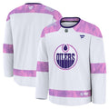 Edmonton Oilers  2024 Hockey Fights Cancer Practice Jersey - White