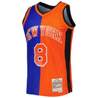 Latrell Sprewell New York Knicks Hardwood Classics 1998/99 Split Swingman Jersey - Blue/Orange