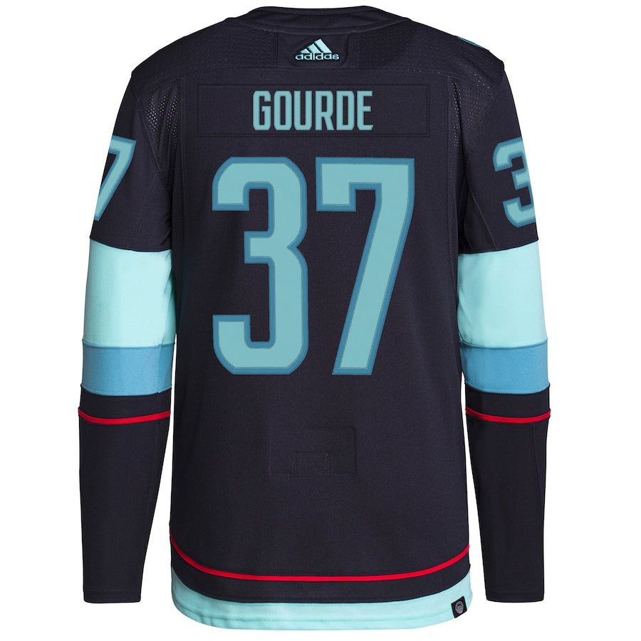 Yanni Gourde Seattle Kraken adidas Home Authentic Pro Primegreen Player - Jersey - Deep Sea Blue