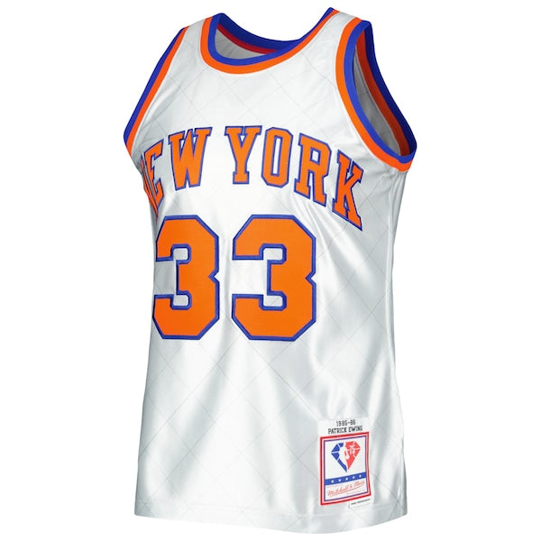 Patrick Ewing New York Knicks 1985/86 Hardwood Classics 75th Anniversary Swingman Jersey - Platinum