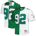 Reggie White Philadelphia Eagles 1990 Split Legacy Replica Jersey - Kelly Green/White