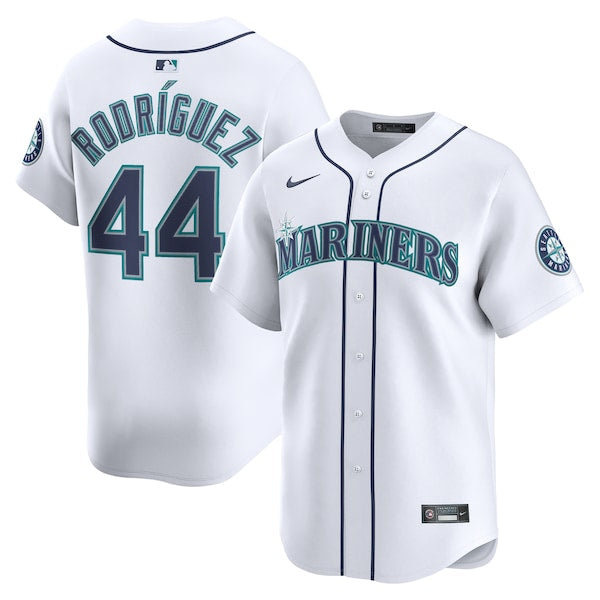 Men's Seattle Mariners Julio Rodríguez Nike Home Limited Player Jersey- White/Teal