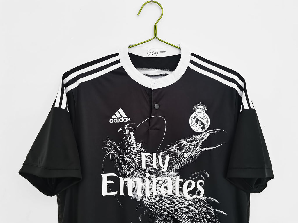 Cristiano Ronald Los Merengues 2014-15 Second Away Vintage Jersey - Black Dragon