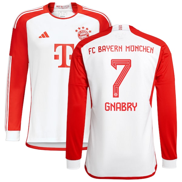 Serge Gnabry Bayern Munich adidas 2023/24 Home Replica Long Sleeve Jersey - White