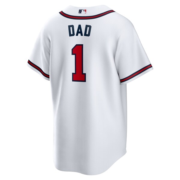 Atlanta Braves Nike #1 Dad Home Replica Jersey - White