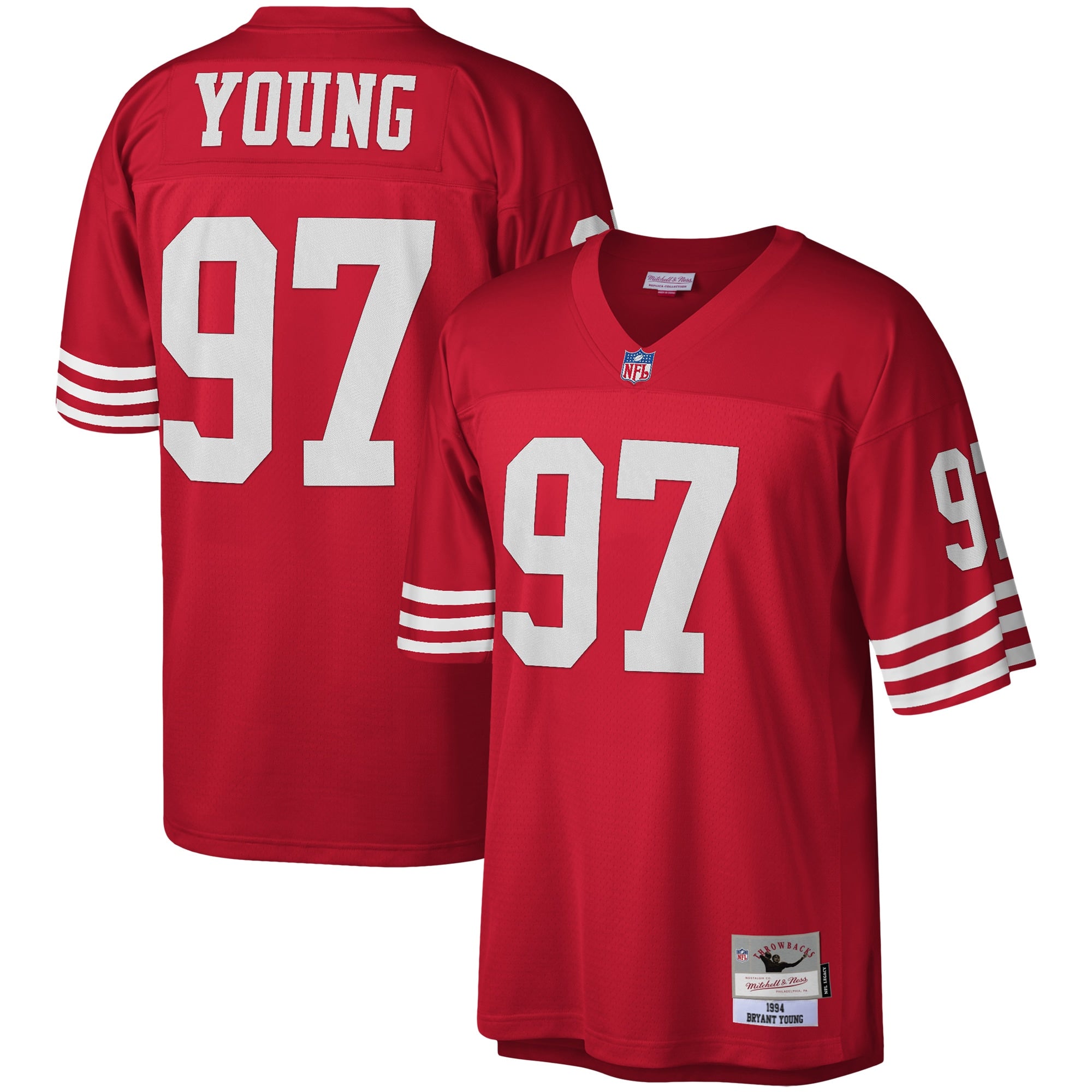 Bryant Young San Francisco 49ers Legacy Replica Jersey - White/Scarlet