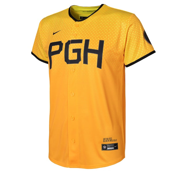 Roberto Clemente Pittsburgh Pirates Nike Youth 2023 City Connect Replica Player Jersey - Gold