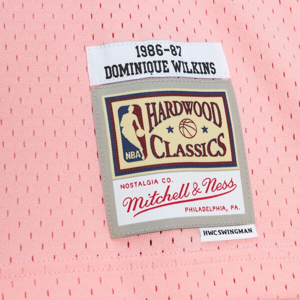 Dominique Wilkins Atlanta Hawks  1986/87 Swingman Sidewalk Sketch Jersey - Pink