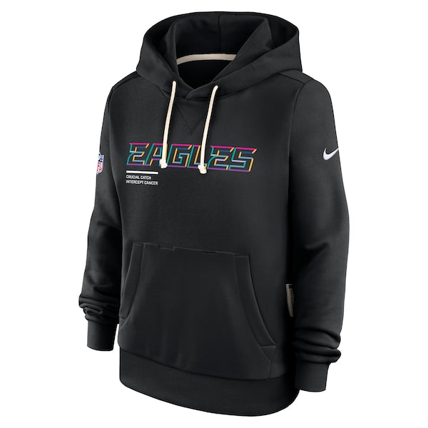 Philadelphia Eagles Nike Women's 2025 NFL Crucial Catch Sideline Standard Issue Dri-FIT Hoodie - Black