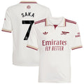 Bukayo Saka Arsenal adidas Youth 2025/26 Third Replica Player Jersey - White