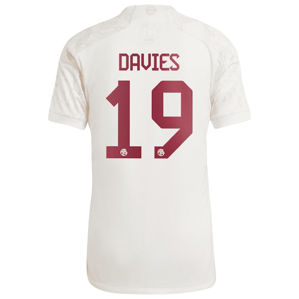Alphonso Davies Bayern Munich adidas 2023/24 Third Replica Jersey - White