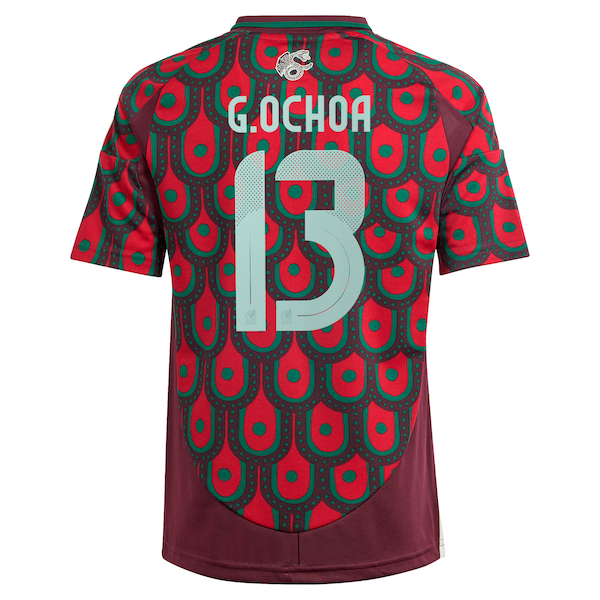 Guillermo Ochoa Mexico National Team adidas Youth 2024 Home Replica Player Jersey - Burgundy/Green