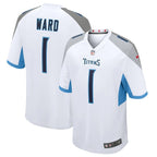 Cameron Ward Tennessee Titans Nike 2025 NFL Draft First Round Pick  Game Jersey - White/Navy/Light Blue