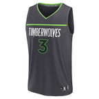 Jaden McDaniels Minnesota Timberwolves  Youth Fast Break Replica Player Jersey - Statement Edition - Black