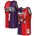 Tracy McGrady Toronto Raptors Hardwood Classics 1998/99 Split Swingman Jersey - Purple/Red