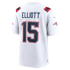 Ezekiel Elliott New England Patriots Nike Game Player Jersey - White/Navy/Red