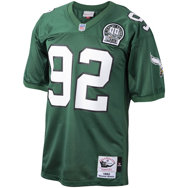 Reggie White Philadelphia Eagles Authentic Throwback Retired Player Jersey - Green