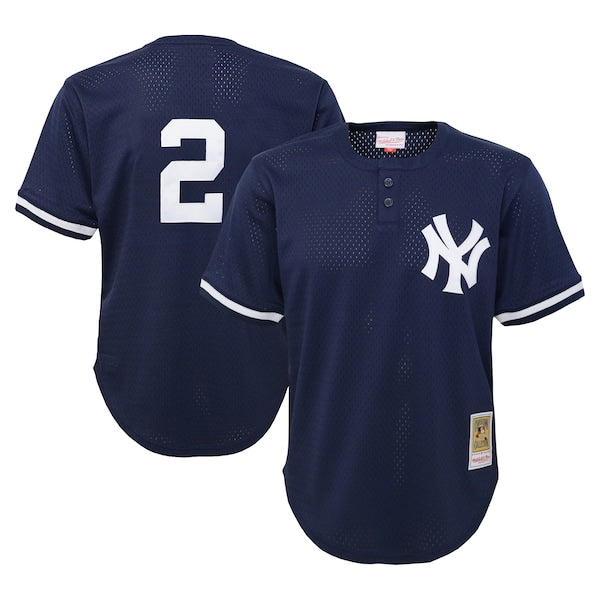 Derek Jeter New York Yankees Toddler Cooperstown Collection Mesh Batting Practice Jersey - Navy