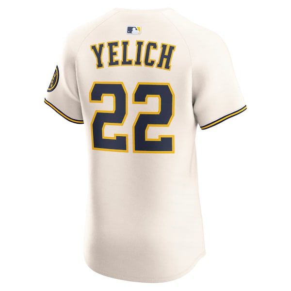 Christian Yelich Milwaukee Brewers Nike Home Elite Player Jersey - Cream
