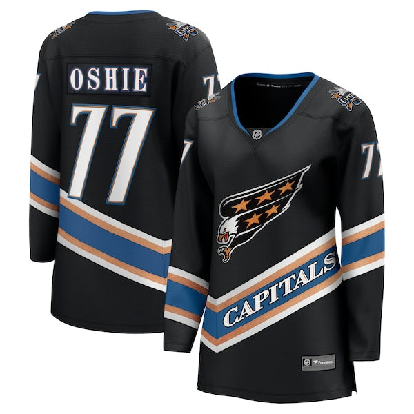 TJ Oshie Washington Capitals  Women's Alternate 50th Anniversary Premier Breakaway Player Jersey - Black/Navy
