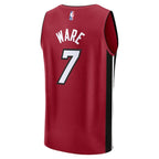 Kel'el Ware Miami Heat  Youth Fast Break Player Jersey - Statement Edition - Red