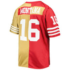 Joe Montana San Francisco 49ers Big & Tall Split Legacy Retired Player Replica Jersey - Scarlet/Gold