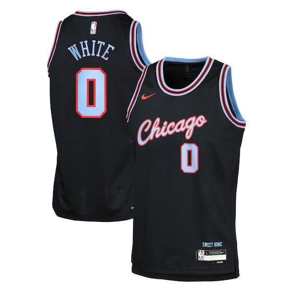 Coby White Chicago Bulls Nike Youth 2025/26 City Edition Swingman Jersey - Black
