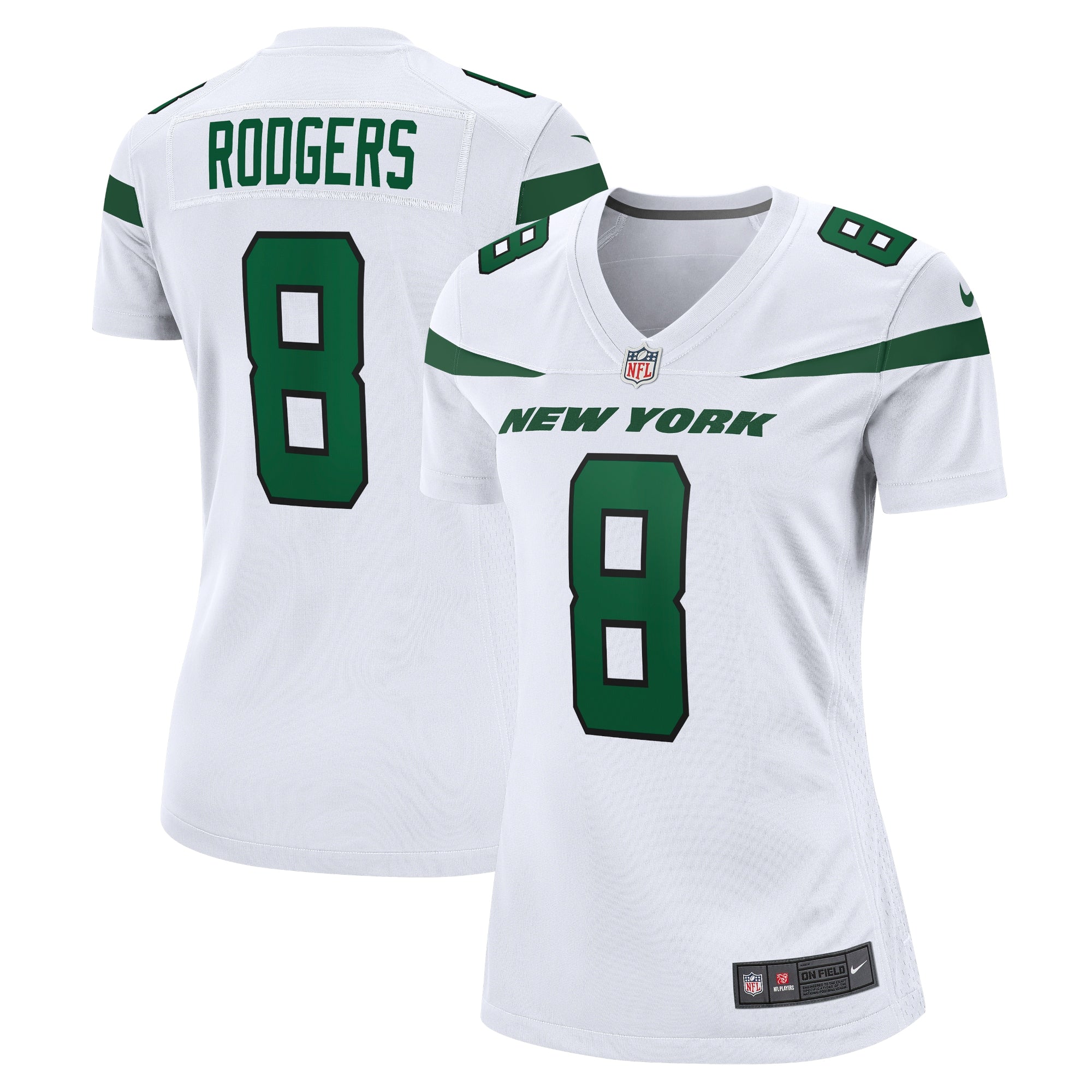 Aaron Rodgers New York Jets Nike Women's Player Jersey - Black/Green/White