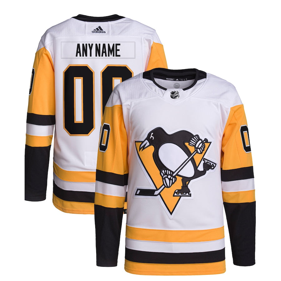 Pittsburgh Penguins adidas Away Custom Primegreen Authentic Pro Jersey – White