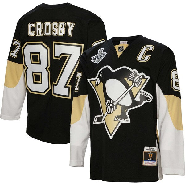 Sidney Crosby Pittsburgh Penguins Captain Patch 2008/09 Blue Line Player Jersey - Black