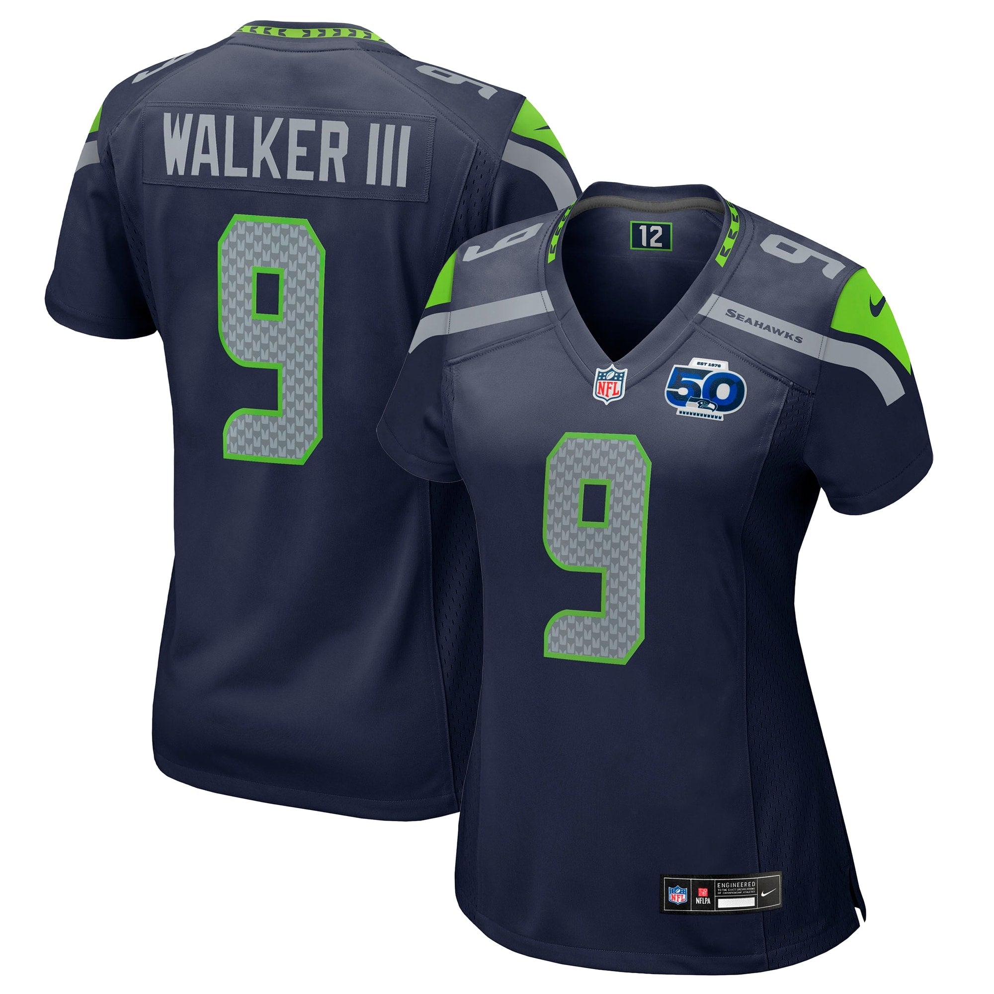 Kenneth Walker III Seattle Seahawks Nike Women's Alternate 2 50th Season Game Jersey - Royal/College Navy