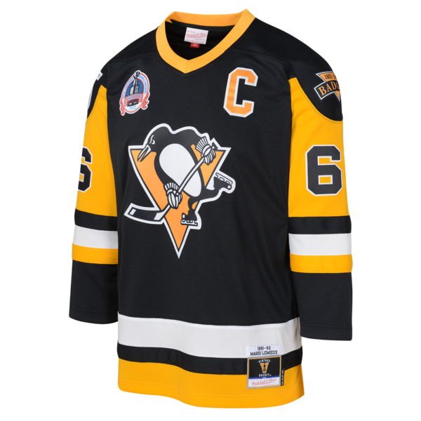 Mario Lemieux Pittsburgh Penguins  Youth 1991/92 Captain Patch Blue Line Player Jersey - Black