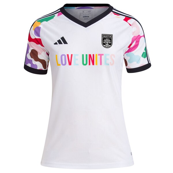 Austin FC adidas Women's 2024 Pride Pre-Match Top - White