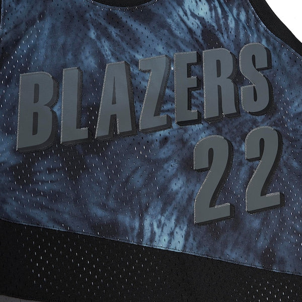 Clyde Drexler Portland Trail Blazers Hardwood Classics 1991/92 Tie-Dye Swingman Jersey - Black