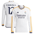 Eduardo Camavinga Los Merengues adidas 2023/24 Home Replica Long Sleeve Jersey - White/Navy