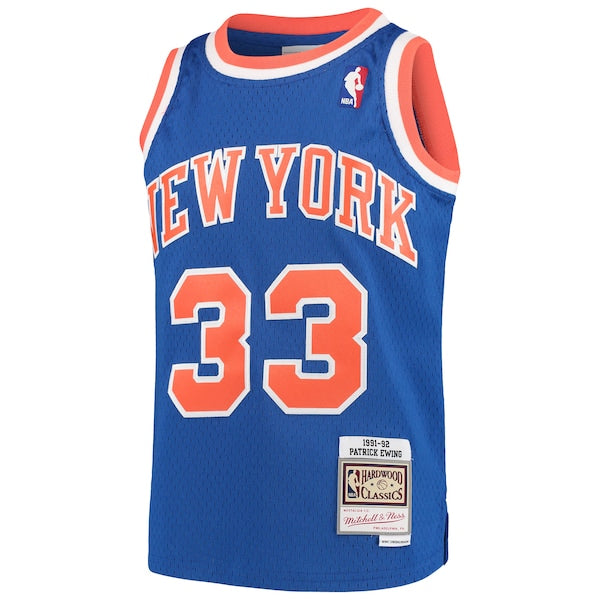 Patrick Ewing New York Knicks Youth Hardwood Classics Swingman Throwback Jersey - Blue