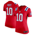 New England Patriots Nike Game Alternate - Red - Drake Maye - Womens