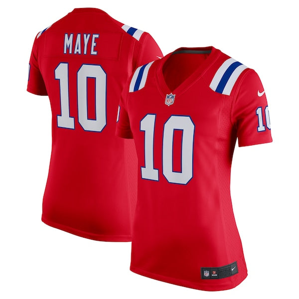 New England Patriots Nike Game Alternate - Red - Drake Maye - Womens