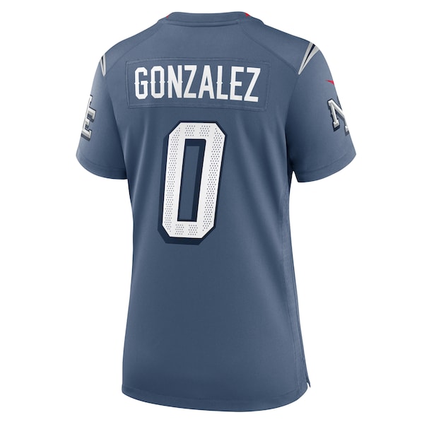 Christian Gonzalez New England Patriots Nike Women's 2025 Rivalries Collection Game Jersey - Storm Blue