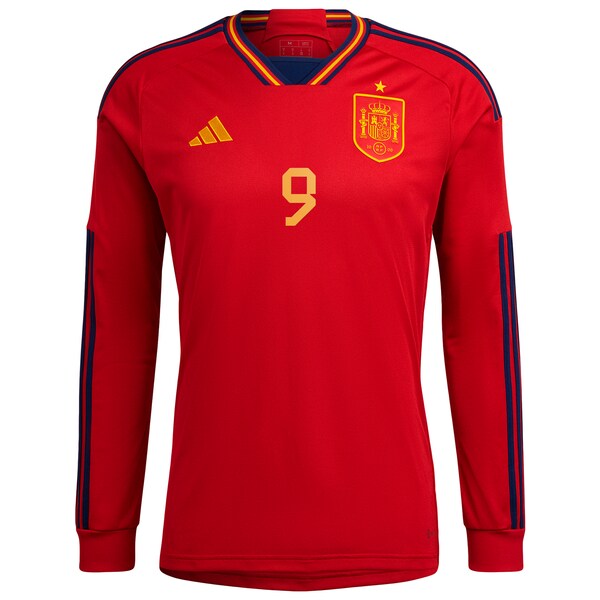 Gavi Spain National Team adidas 2022/23 Home Long Sleeve Replica Jersey - Red