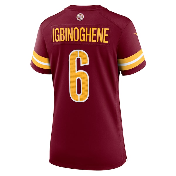 Noah Igbinoghene Washington Commanders Nike Women's Team Game Jersey -  Burgundy