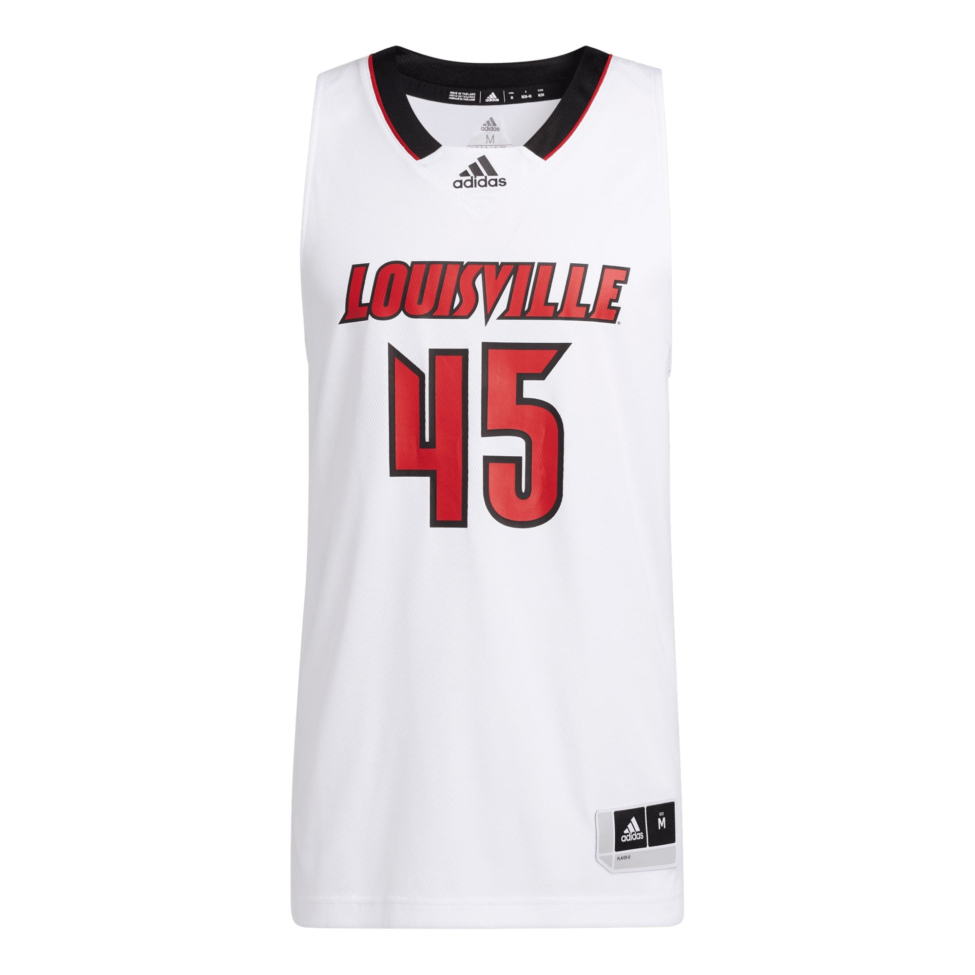 #45 Louisville Cardinals adidas Swingman Basketball Jersey - Red/White/Black