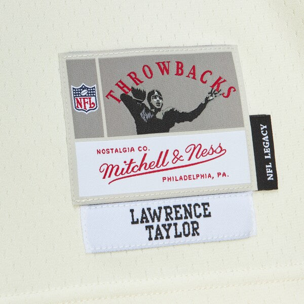 Lawrence Taylor New York Giants Chainstitch Legacy Jersey - Cream