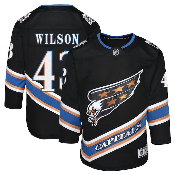 Tom Wilson Washington Capitals Youth Alternate 50th Anniversary Premier Player Jersey - Black/Red/Navy