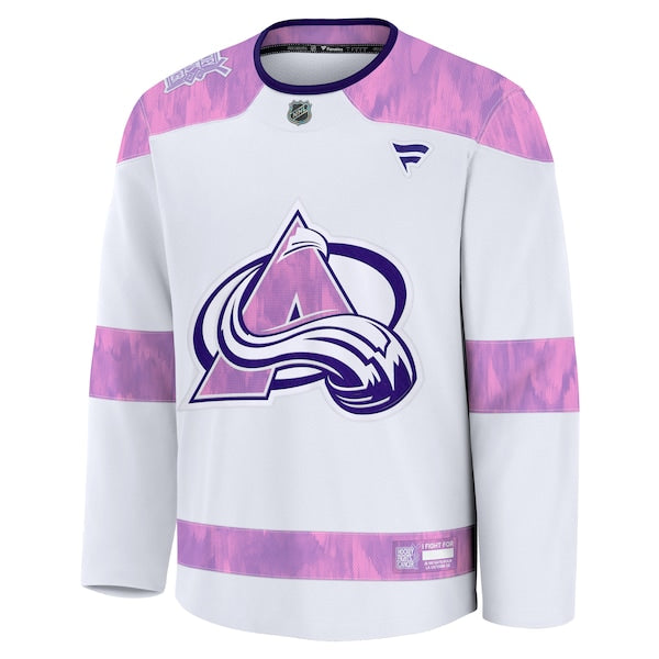 Colorado Avalanche  2024 Hockey Fights Cancer Practice Jersey - White