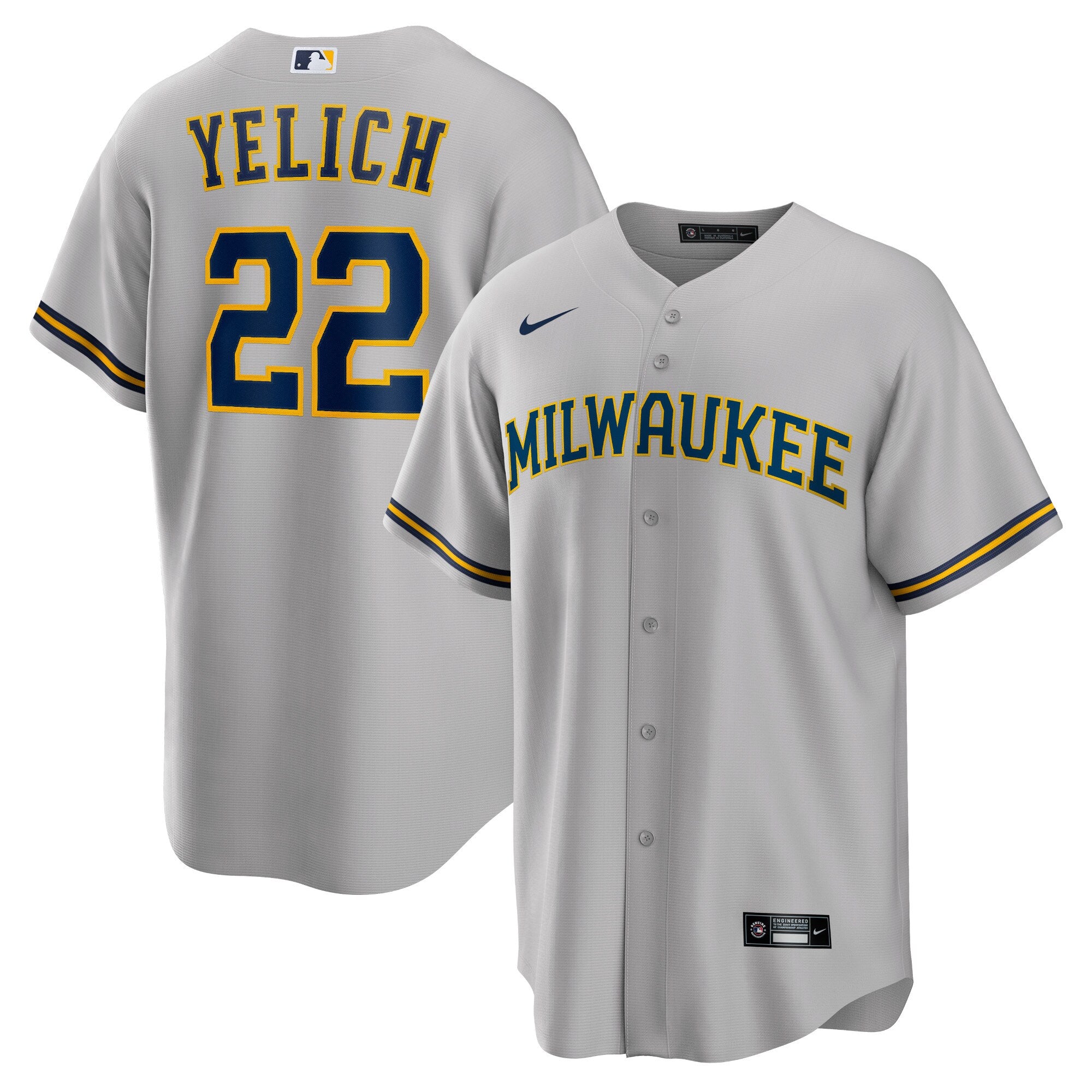 Christian Yelich Milwaukee Brewers Nike Alternate Replica Player Jersey - Cream/Gray/Navy/White