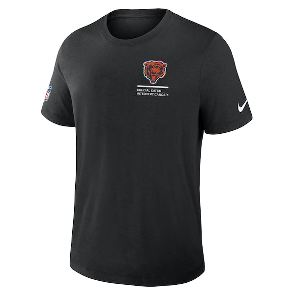 Chicago Bears Nike Tall 2025 NFL Crucial Catch Tri-Blend Dri-FIT T-Shirt - Black