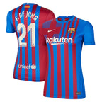 Frenkie de Jong Barcelona Nike Women's 2021/22 Home Replica Player Jersey - Blue