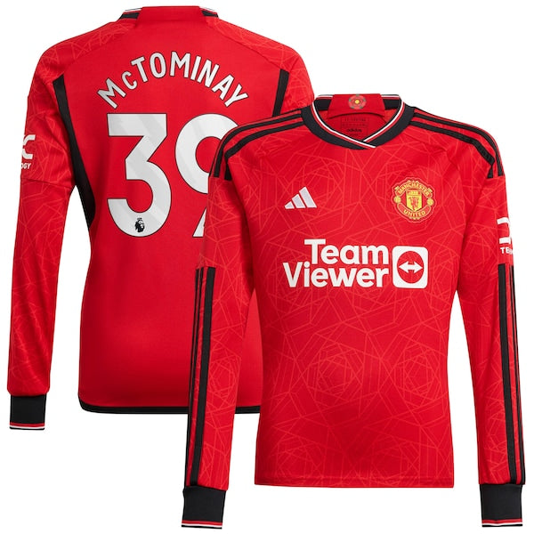 Scott McTominay Manchester United adidas 2023/24 Home Replica Long Sleeve Player Jersey - Red