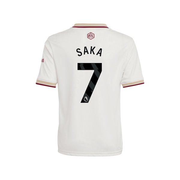 Bukayo Saka Arsenal adidas Youth 2025/26 Third Replica Player Jersey - White
